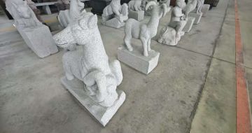 西宁芝麻白雕刻 十二生肖 异形雕刻