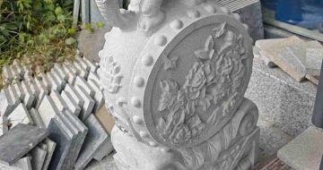 西宁芝麻白抱鼓石 庭院抱鼓石