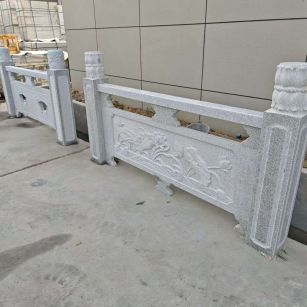 西宁芝麻白河道栏杆 石材栏杆