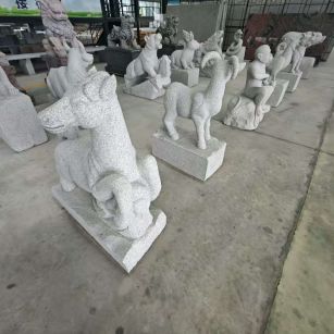 西宁芝麻白雕刻 十二生肖 异形雕刻