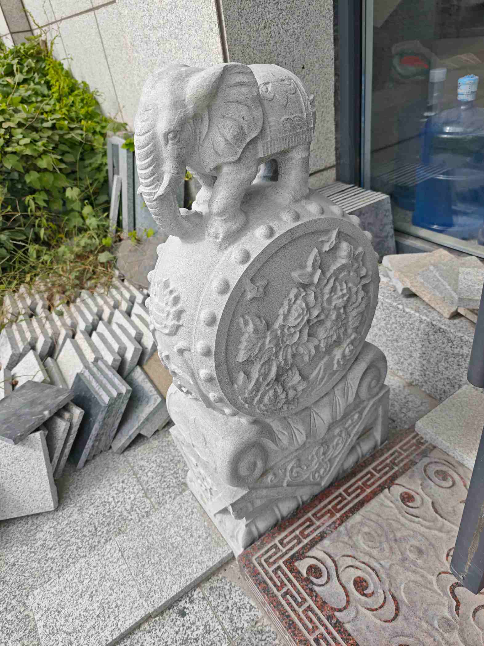 西宁芝麻白抱鼓石 庭院抱鼓石